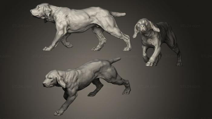 Статуэтки животных (Прогулка собаки, STKJ_0124) 3D модель для ЧПУ станка